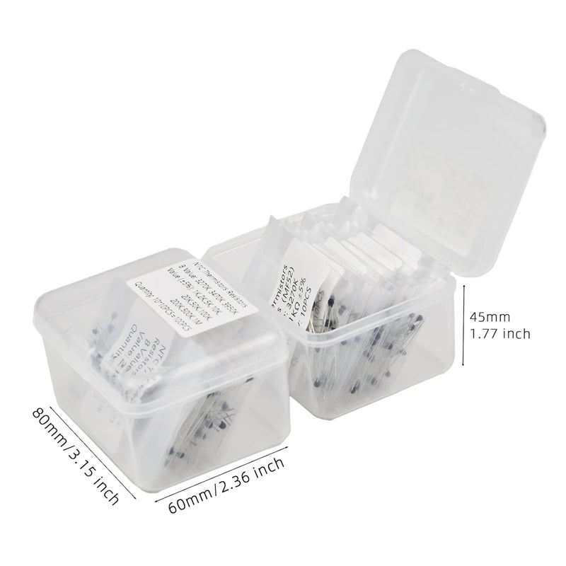 KOKISO NTC Thermistors Resistors MF52 3950K 10 Values 100 PCS Inrush Current Limiter Temperature Sensor Assorted Kit Assortment(1KΩ, 2KΩ, 3KΩ, 4.7KΩ, 5KΩ, 10KΩ, 20KΩ, 47KΩ, 50KΩ,100KΩ) - Image 2